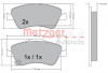 METZGER 1170299 - Bremsbelagsatz, Scheibenbremse