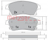METZGER 1170393 - Bremsbelagsatz, Scheibenbremse