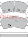 METZGER 1170580 - Bremsbelagsatz, Scheibenbremse