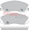 METZGER 1170611 - Bremsbelagsatz, Scheibenbremse