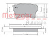 METZGER 1170264 - Bremsbelagsatz, Scheibenbremse