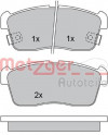 METZGER 1170197 - Bremsbelagsatz, Scheibenbremse