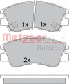 METZGER 1170600 - Bremsbelagsatz, Scheibenbremse