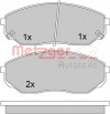 METZGER 1170297 - Bremsbelagsatz, Scheibenbremse
