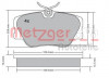 METZGER 1170151 - Bremsbelagsatz, Scheibenbremse