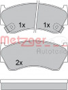METZGER 1170433 - Bremsbelagsatz, Scheibenbremse
