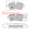 METZGER 1170201 - Bremsbelagsatz, Scheibenbremse