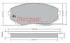 METZGER 1170375 - Bremsbelagsatz, Scheibenbremse