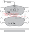 METZGER 1170338 - Bremsbelagsatz, Scheibenbremse