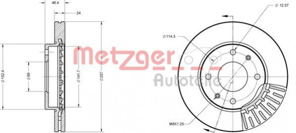 METZGER 6110433 - Bremsscheibe