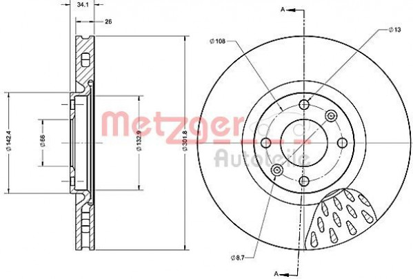 METZGER 6110513 - Bremsscheibe