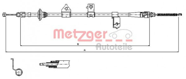 METZGER 17.6027 - Seilzug, Feststellbremse