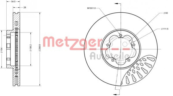 METZGER 6110342 - Bremsscheibe