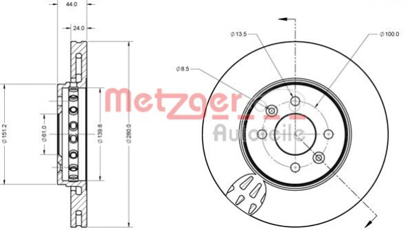 METZGER 6110729 - Bremsscheibe