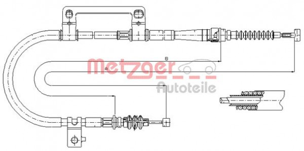 METZGER 17.6043 - Seilzug, Feststellbremse