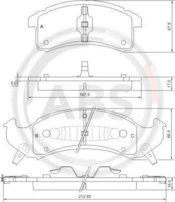 A.B.S. 38623 - Bremsbelagsatz, Scheibenbremse
