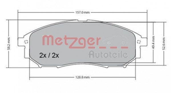 METZGER 1170101 - Bremsbelagsatz, Scheibenbremse