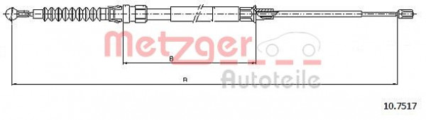 METZGER 10.7517 - Seilzug, Feststellbremse