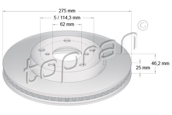 TOPRAN 600612 - Bremsscheibe