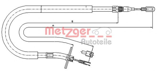 METZGER 10.9875 - Seilzug, Feststellbremse
