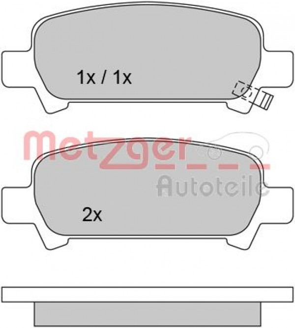 METZGER 1170167 - Bremsbelagsatz, Scheibenbremse