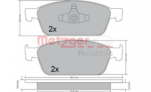 METZGER 1170689 - Bremsbelagsatz, Scheibenbremse