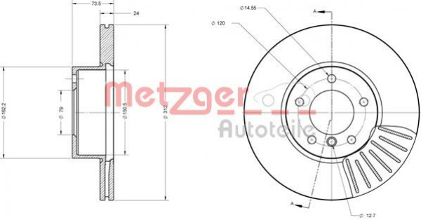 METZGER 6110395 - Bremsscheibe