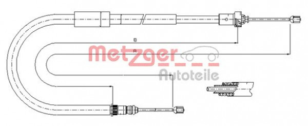 METZGER 11.6663 - Seilzug, Feststellbremse