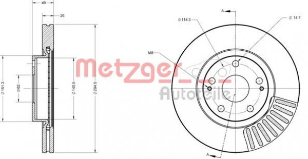 METZGER 6110276 - Bremsscheibe