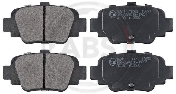 A.B.S. 36849 - Bremsbelagsatz, Scheibenbremse
