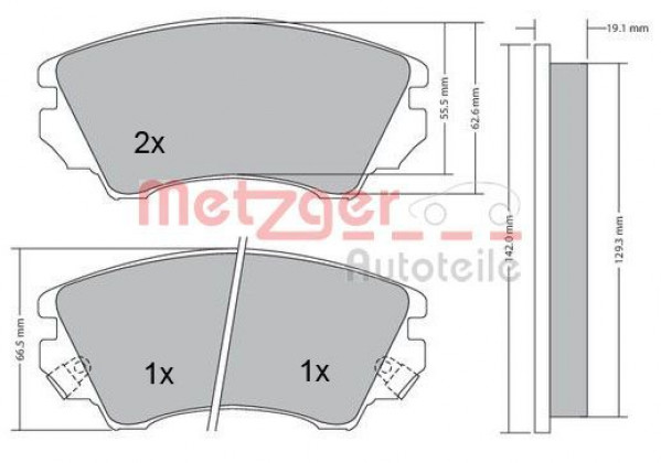 METZGER 1170221 - Bremsbelagsatz, Scheibenbremse
