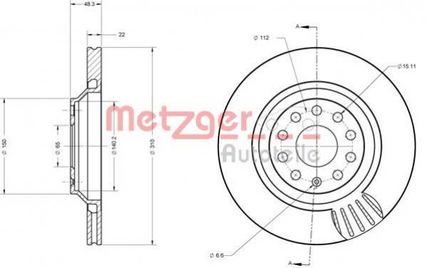 METZGER 6110556 - Bremsscheibe