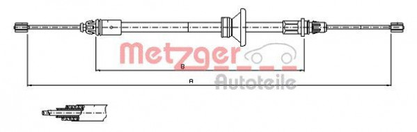 METZGER 11.6801 - Seilzug, Feststellbremse