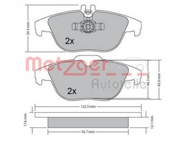 METZGER 1170132 - Bremsbelagsatz, Scheibenbremse