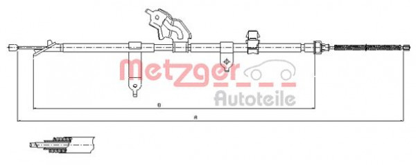 METZGER 17.1080 - Seilzug, Feststellbremse