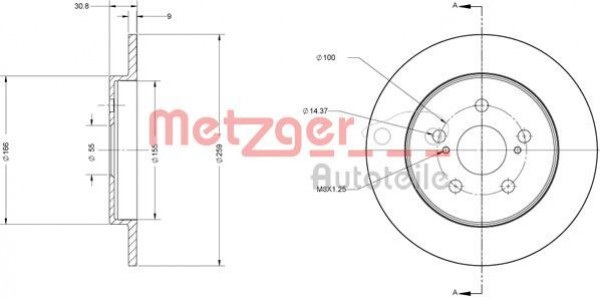 METZGER 6110617 - Bremsscheibe