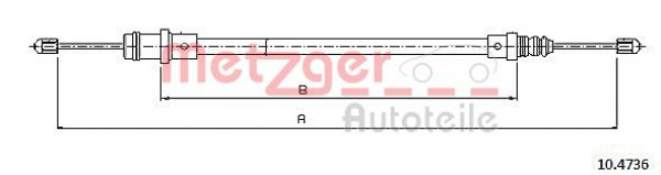 METZGER 10.4736 - Seilzug, Feststellbremse
