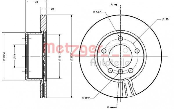 METZGER 6110595 - Bremsscheibe
