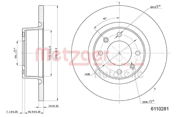METZGER 6110281 - Bremsscheibe