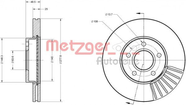 METZGER 6110070 - Bremsscheibe