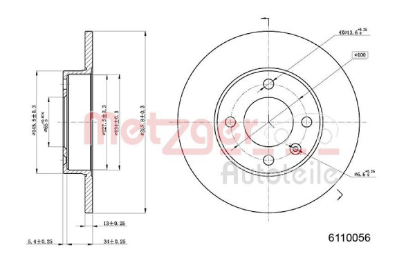 METZGER 6110056 - Bremsscheibe