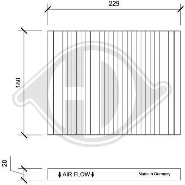 DIEDERICHS DCI0201 - Filter, Innenraumluft