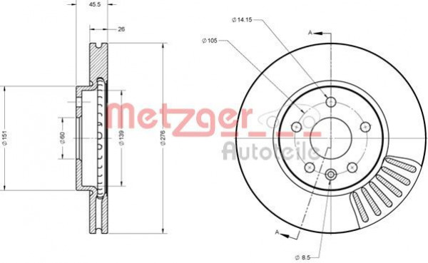 METZGER 6110279 - Bremsscheibe