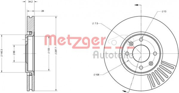 METZGER 6110562 - Bremsscheibe