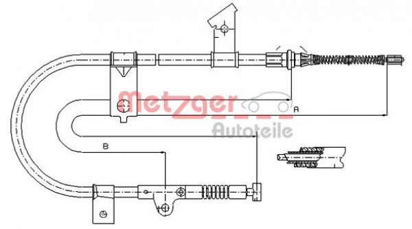 METZGER 17.0002 - Seilzug, Feststellbremse