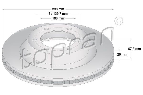 TOPRAN 600618 - Bremsscheibe