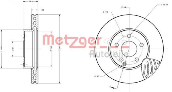 METZGER 6110153 - Bremsscheibe
