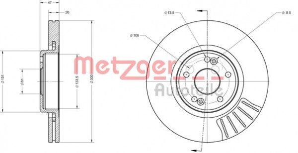 METZGER 6110478 - Bremsscheibe