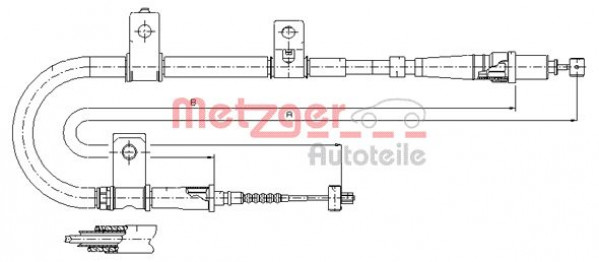 METZGER 17.2550 - Seilzug, Feststellbremse