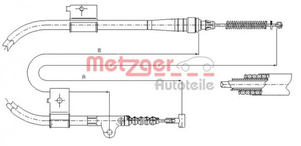 METZGER 17.0334 - Seilzug, Feststellbremse